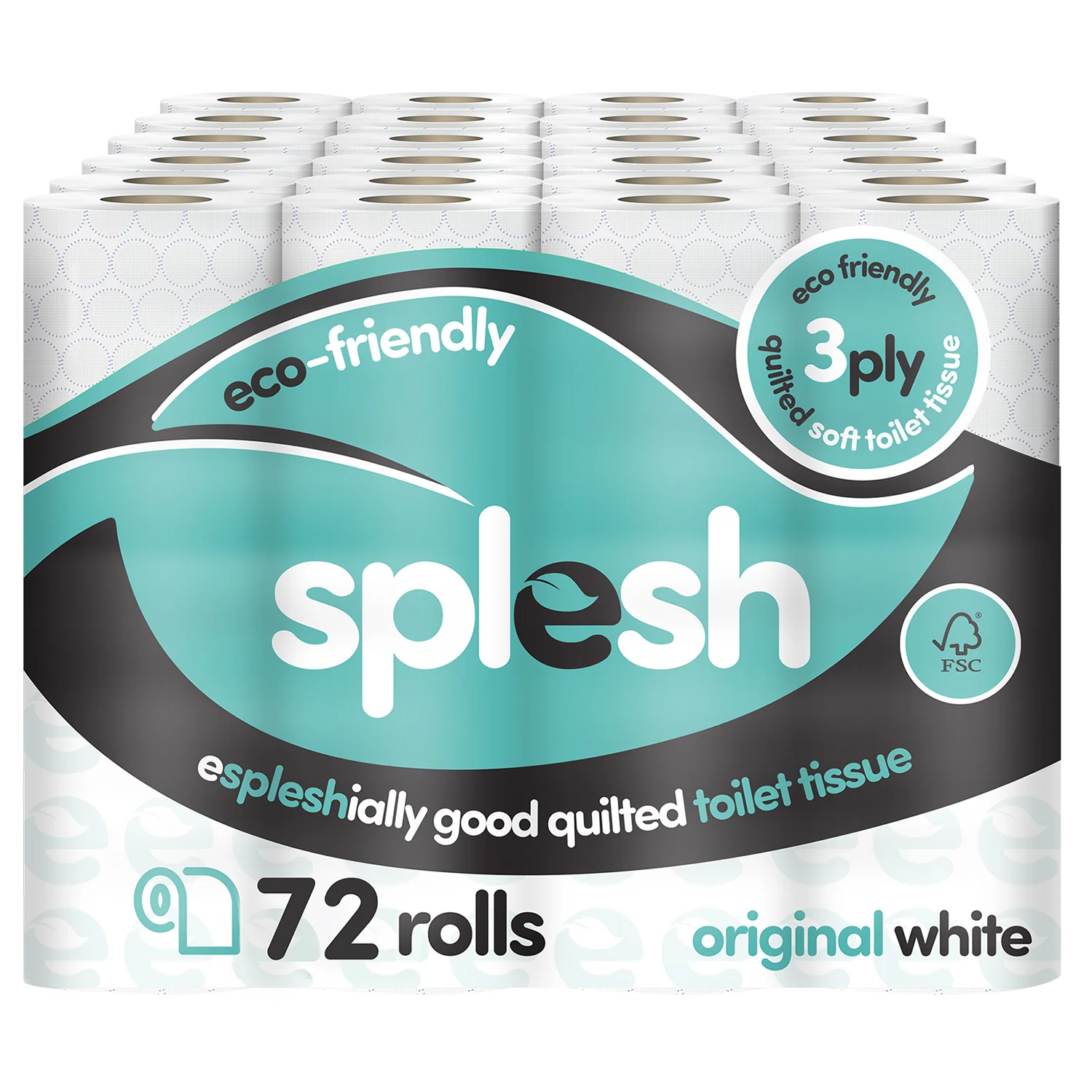 Splesh Toilet Roll, Soft & Quilted Eco-Friendly, 72 Rolls – Multi-Pack Savings Available